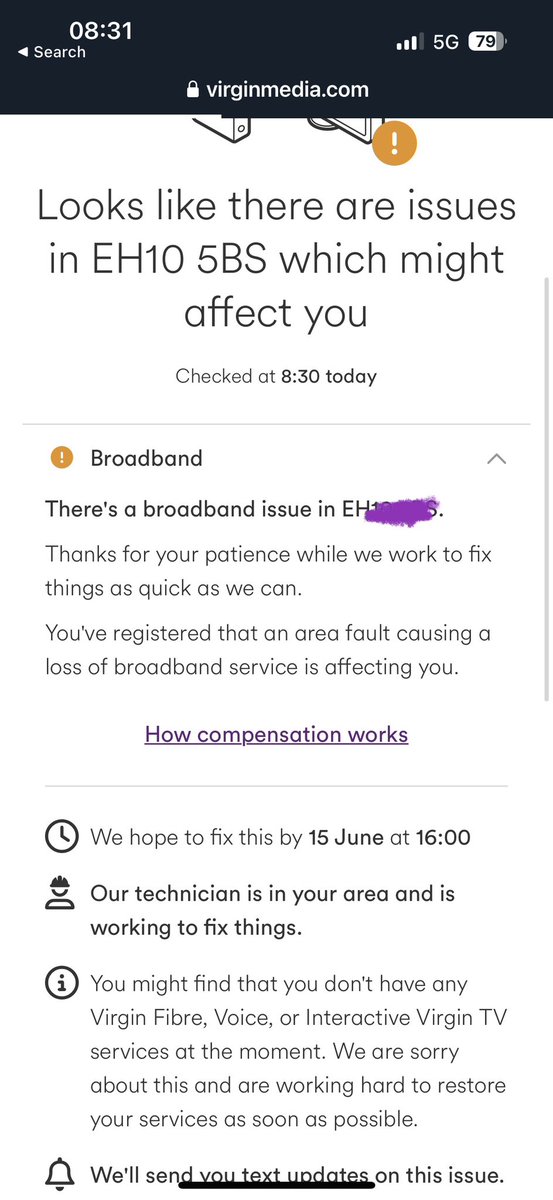 LouisCopywriter's tweet photo. @virginmedia Yes it’s saying the same since last night, that it will only be fixed by 4pm but no details on what’s wrong. I work from home what am I supposed to do? Please help https://t.co/w1NQQTGP1S