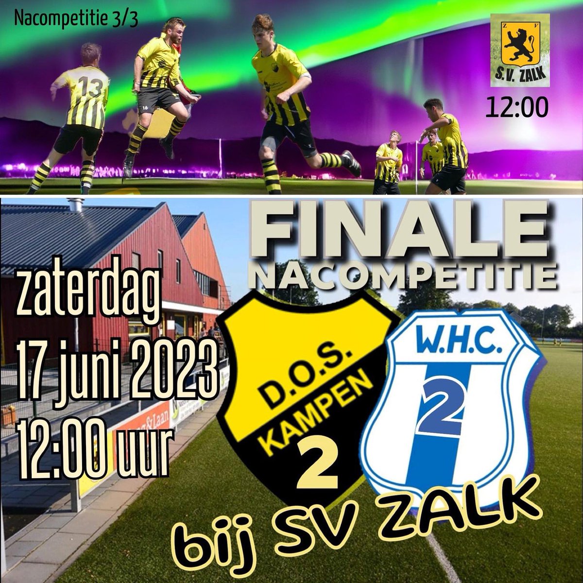 Zaterdag aanstaande speelt onze tweede selectie de finale in de nacompetitie om een plek in de hoofdklasse. De tegenstander is WHC 2 uit Wezep.
De wedstrijd is bij sv Zalk en begint om 12.00 uur. Je bent van harte welkom om onze mannen aan te moedigen.