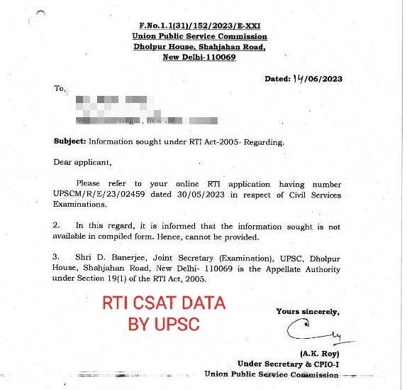 RTI filed in UPSC to know the total no of candidates qualified in CSAT in past few years.
UPSC's reply- We don't have such data in compiled form. Wow.
Wonder how they maintain the records of candidates and what National Security data are they trying to protect😅 #UPSCPrelims2023
