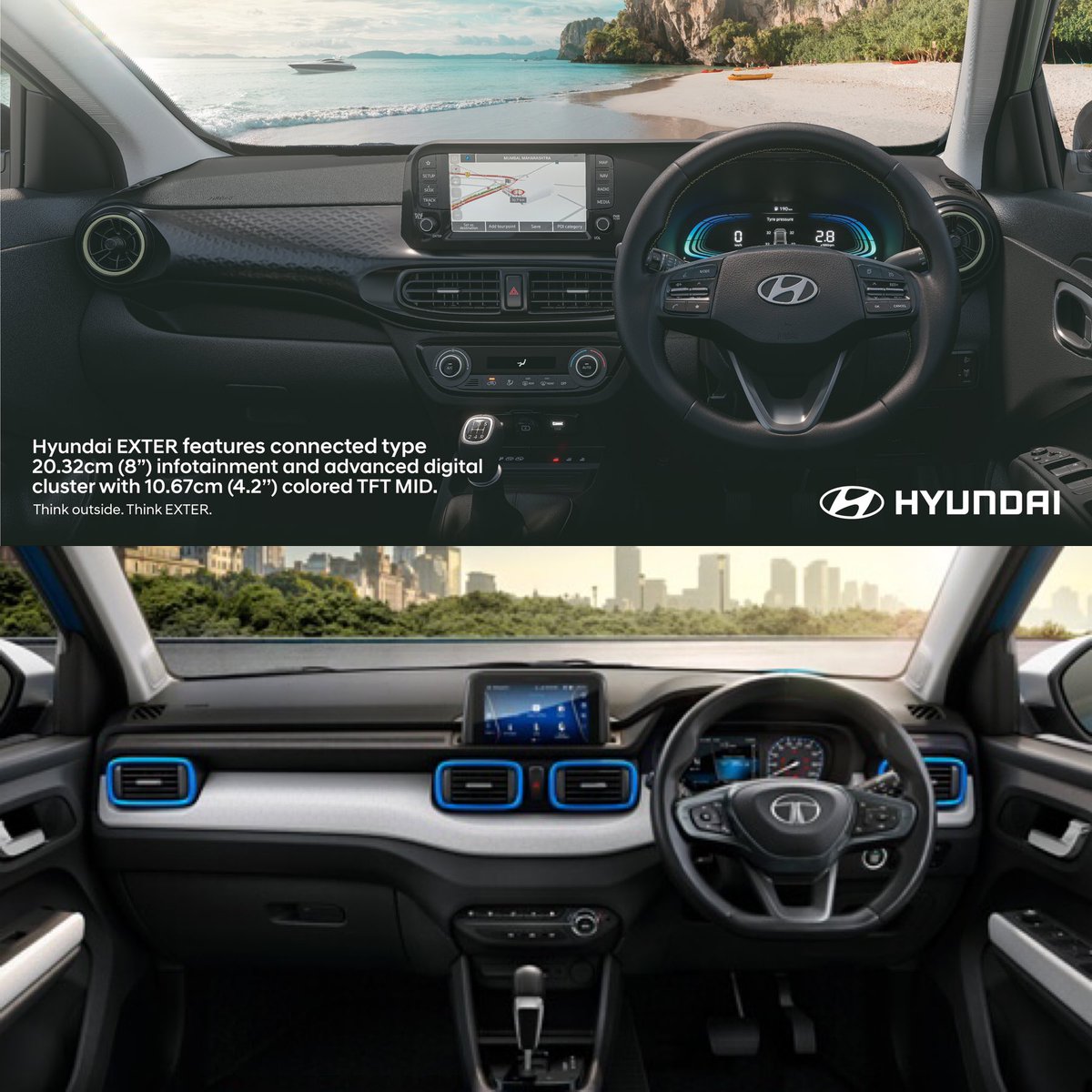 Hyundai Exter interior revealed officially. Does it look better than Tata Punch?