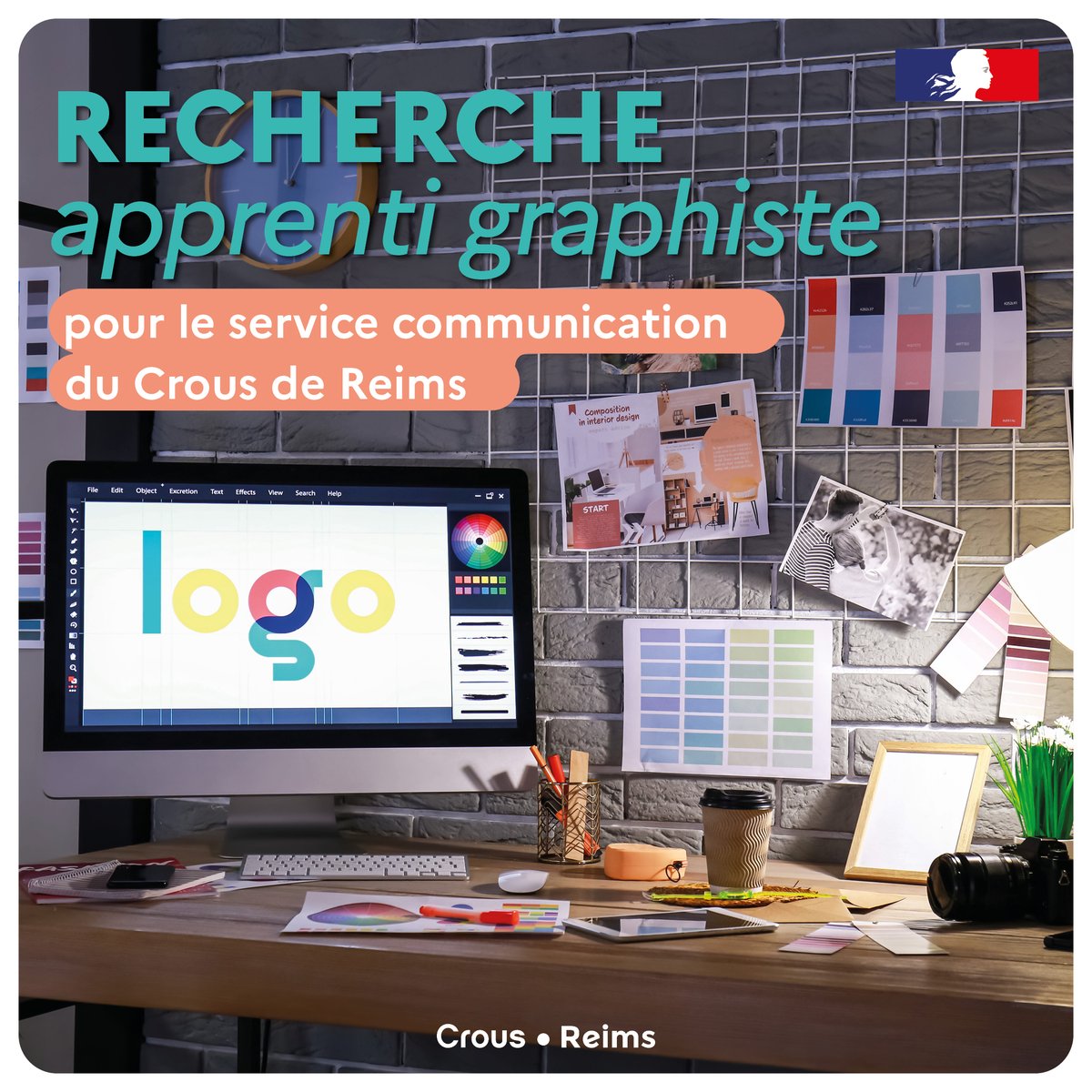 Etudiant.e en graphisme (bac +3/4) à la recherche d'une alternance, venez réveiller la créativité de la communication du  <a href="/Crous_Reims/">Crous Reims</a> ! Apportez votre créativité pour mieux éveiller l'intérêt des étudiant.e.s pour les services et missions du Crous.
crous-reims.fr/offres-emploi/…