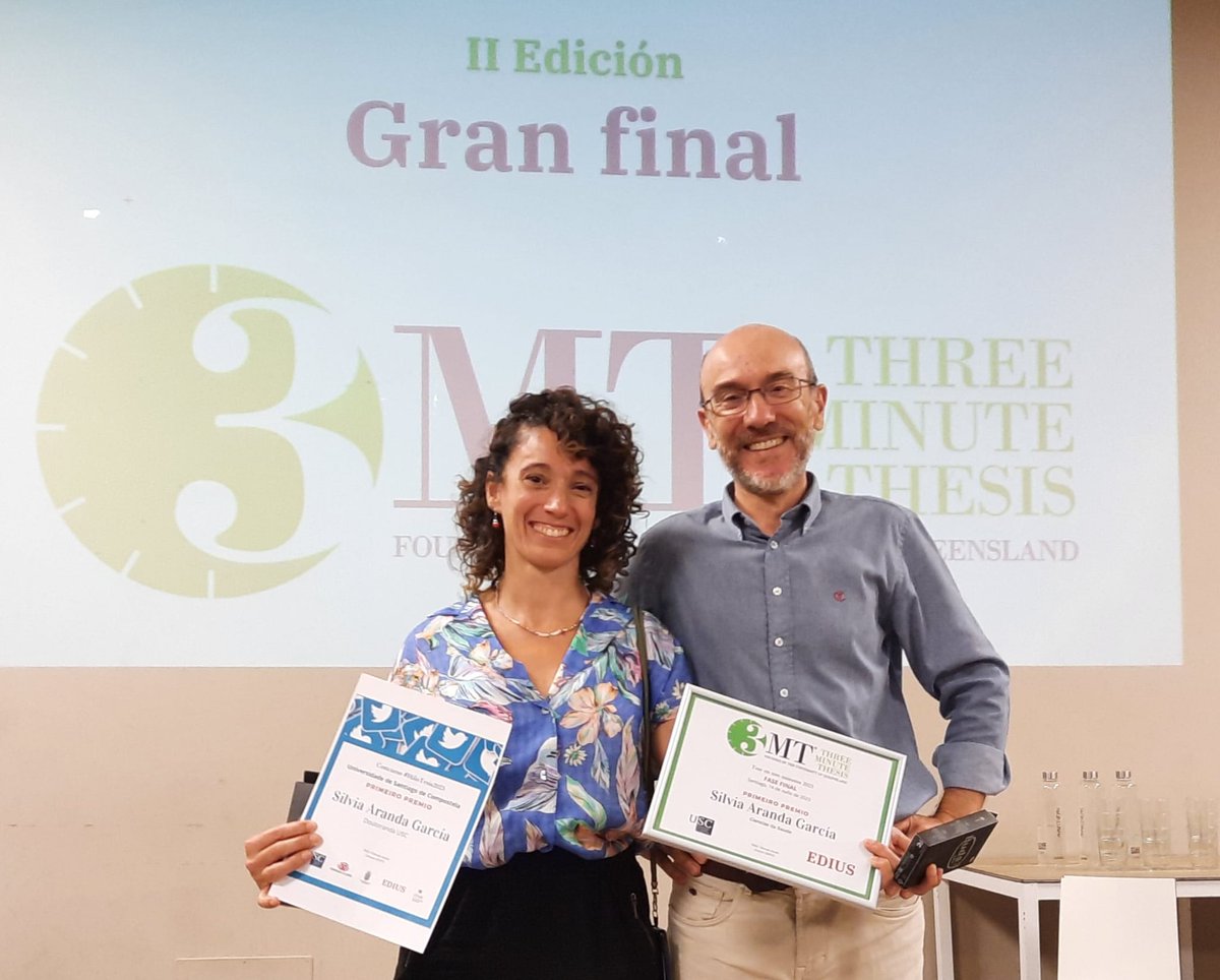 silviaaranda46's tweet photo. 2 medallas de oro en concursos de divulgación científica✌:

  🥇#3MT fundado por University of Queensland
  🥇#HiloTesis de @UniversidadeUSC y finalista nacional

Me quedo con:
1️⃣ Intercambio de experiencia y temáticas entre doctorandos
2️⃣ Apoyo de @afurozzo, Paula y @Roberto_lo https://t.co/KzRD1dnTKS