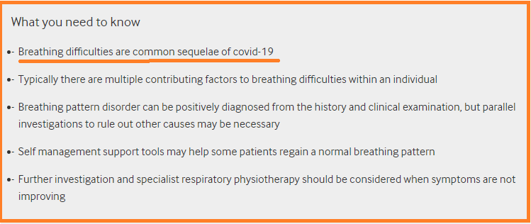 HarrySpoelstra's tweet photo. Breathing difficulties after #Covid19: a guide for primary care with important Q/A's
This overview may not be optimal, but is a good attempt to help many, sadly enough a lot will be your own work! !#LongCovid #Patienttestimony
1. Do my breathing difficulties indicate a serious or life threatening problem?
2. Why do I feel anxious?
3. What tests should I have?
4. What if the tests don’t show anything?
5. What can I do for myself?
6. Do I need to see a specialist?
7. Will breathing exercises help?
8. Will I get better—and what if I don’t?
https://t.co/fTCSDuBDNs