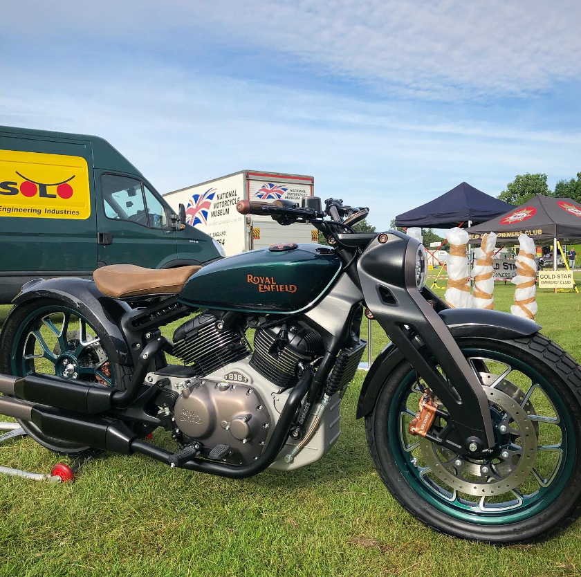 Spotted, Royal Enfield KX concept, 838cc V-twin 👀Seen at the Founders Day event in the UK, now this has got some style. #royalenfield #enfield #twins #twin #vtwin #interceptor #style #veetwin #photography #motorcycle #riding #retro #bullet #engineering #royalenfieldtwins #fun