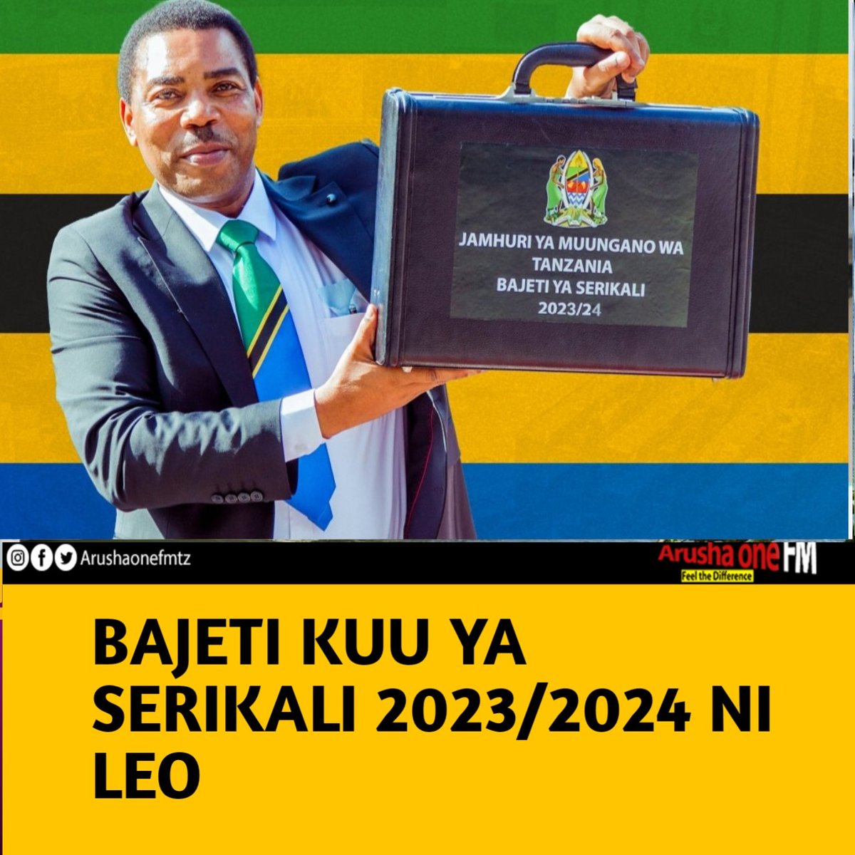 arushaonefm's tweet photo. Waziri wa Fedha na Mipango, Dkt. Mwigulu Nchemba leo anatarajiwa kuwasilisha bungeni Bajeti Kuu ya Serikali kwa mwaka 2023/24.

Ukomo wa bajeti ya mwaka ujao wa fedha ni shilingi trilioni 44.38 kwa mujibu wa mwelekeo  wa bajeti uliowasilishwa bungeni Machi mwaka huu. https://t.co/aetqKtrtiF