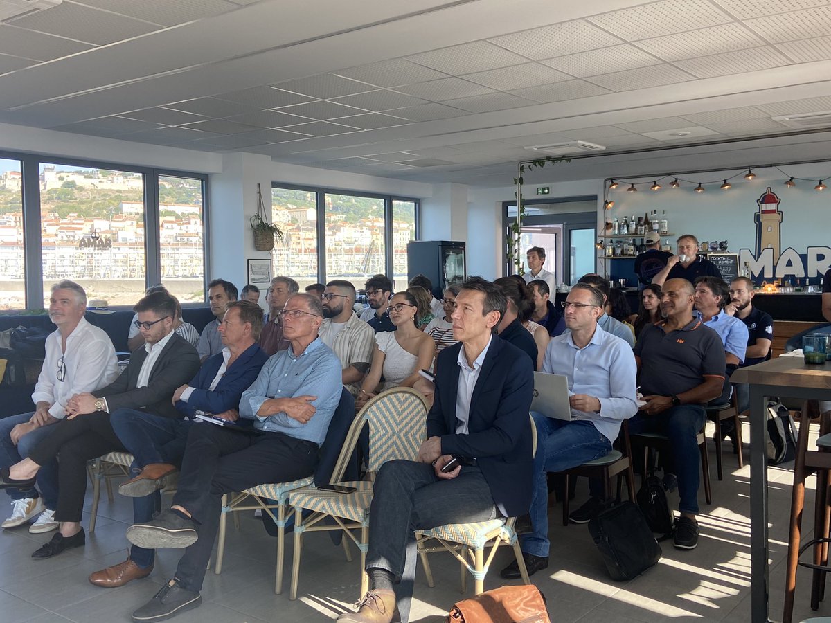 PortdeSete's tweet image. Intervention d’Olivier Carmes Directeur Général du @PortdeSete sur les actions de la transition énergétique du port, lors du 1er atelier économique bleu du Port de Sète - Sud de France par l’agence Blue Invest #economiebleue #developpementdurable #smartport