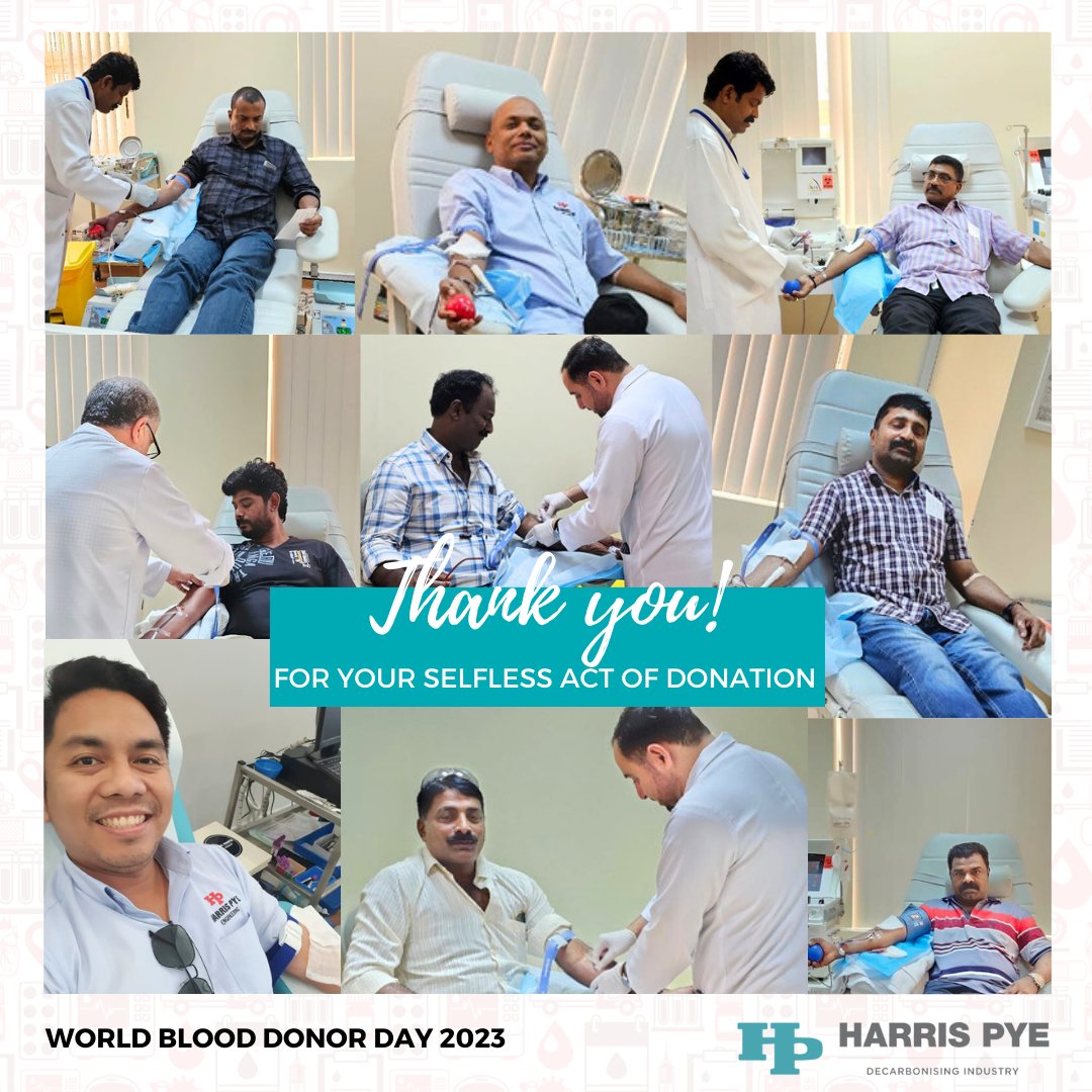 HarrisPye's tweet photo. As we continue to celebrate World Blood Donors Day, we thank our generous colleagues for their selfless act of blood donation. Every donation matters. 

Learn more about blood donation at:
https://t.co/9d85794JMR

#WorldBloodDonorDay #HarrisPye #HarrisPyeCares https://t.co/gLQKYtJdKD