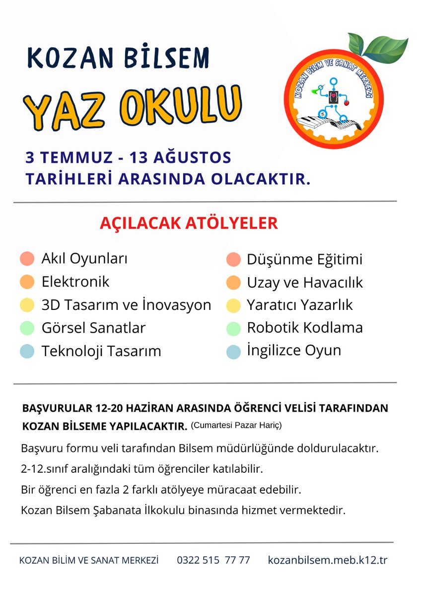 Kozan BİLSEM (@bilsemkozan) on Twitter photo 