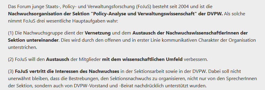 Für alle WissenschaftlerInnen in der Q-Phase m. Schwerpunkt Verwaltung/Public Policy eine frühe Ankündigung: Wir, d.h. das SprecherInnen-Team von FoJuS <a href="/dvpw/">DVPW</a>, veranstalten am 21.09. um 19h unseren nä. digitalen Stammtisch zu Publikationsstrategien m. <a href="/JohannaHornung/">Johanna Hornung</a>! Link per PN.