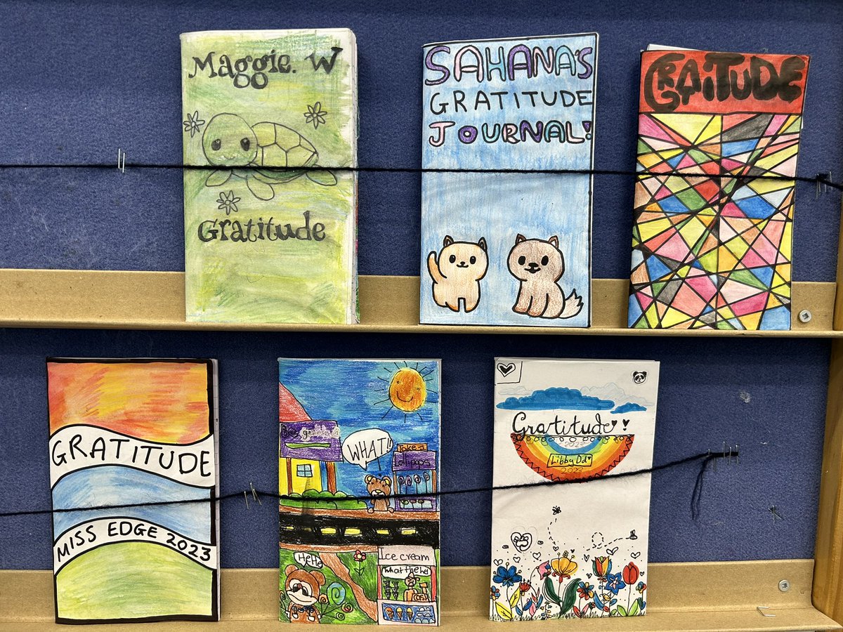 A joy to see Gratitude Journey’s on display, full of positive reflections and acts of gratitude. #wellbeing #positivepsychology #gratitude