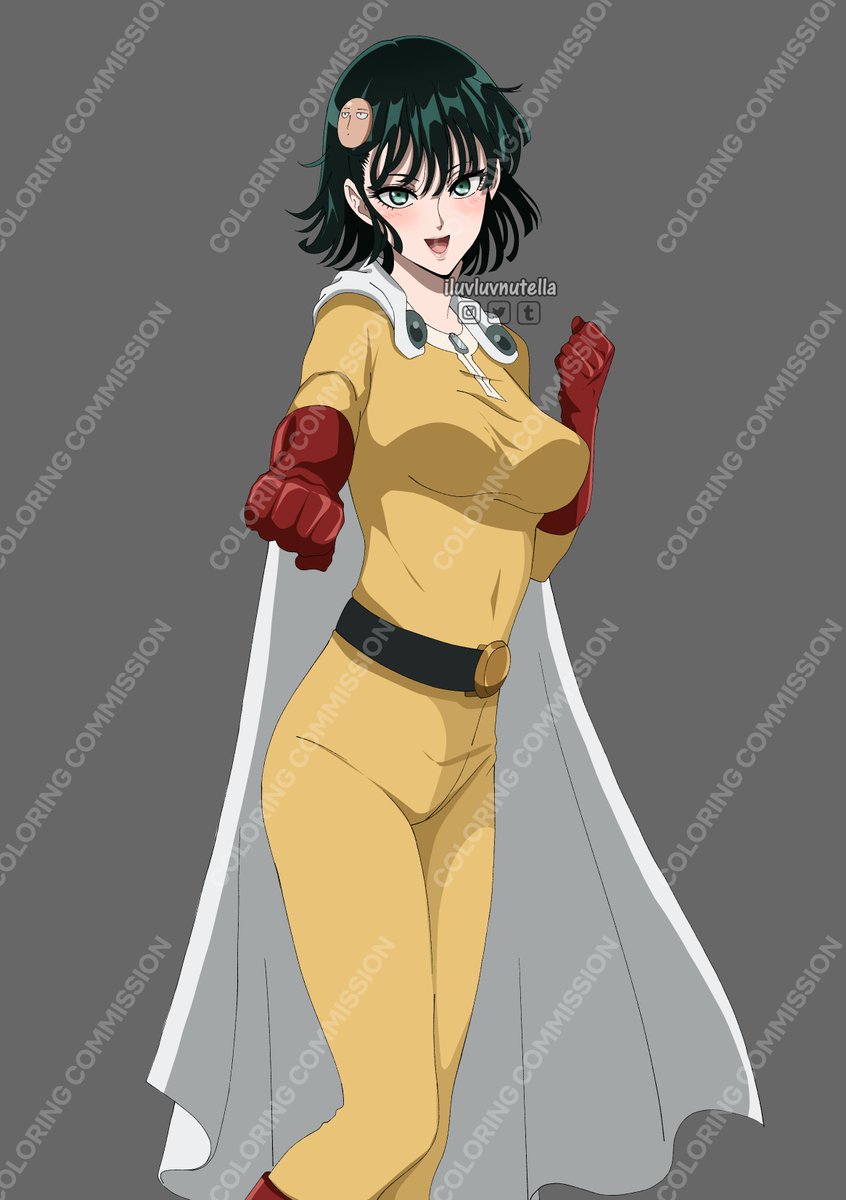 地獄のフブキ(ワンパンマン) ,サイタマ 「Fubuki cosplaying as Fem Saitama  #mycol」|d o n n a 🎨🖌coloring comms openのイラスト