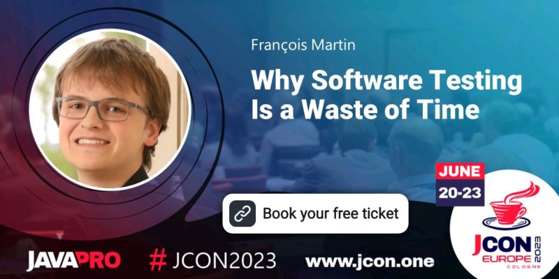 Karakun (@karakun) on Twitter photo Next week at #JCON2023🔥... <a href="/fmartin_/">François Martin</a> talks about #softwaretesting. Visit his talk and learn about common pitfalls, time wasters and how to make a testing strategy more efficient!
Tickets are still available 👉🏻 2023.europe.jcon.one/tickets. Hurry up... 💨
#Java #community Next week at #JCON2023🔥... <a href="/fmartin_/">François Martin</a> talks about #softwaretesting. Visit his talk and learn about common pitfalls, time wasters and how to make a testing strategy more efficient!
Tickets are still available 👉🏻 2023.europe.jcon.one/tickets. Hurry up... 💨
#Java #community