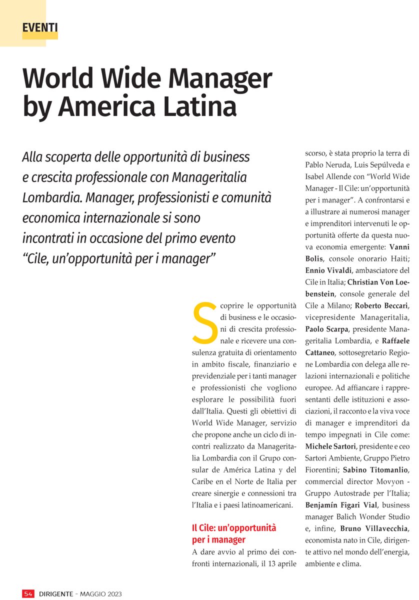 embajadachileit's tweet photo. Compartimos un artículo sobre el seminario "Cile: un'opportunità per i manager" que se llevó a cabo el 13 de abril de 2023 en Milán. https://t.co/PKaP4oBq1T