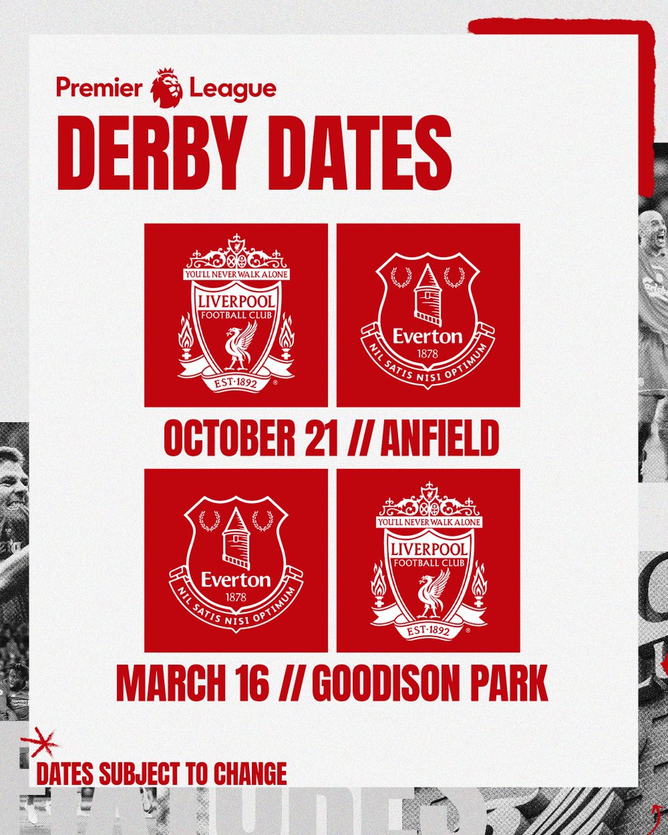 The Merseyside derby dates 📅

#PLFixtures