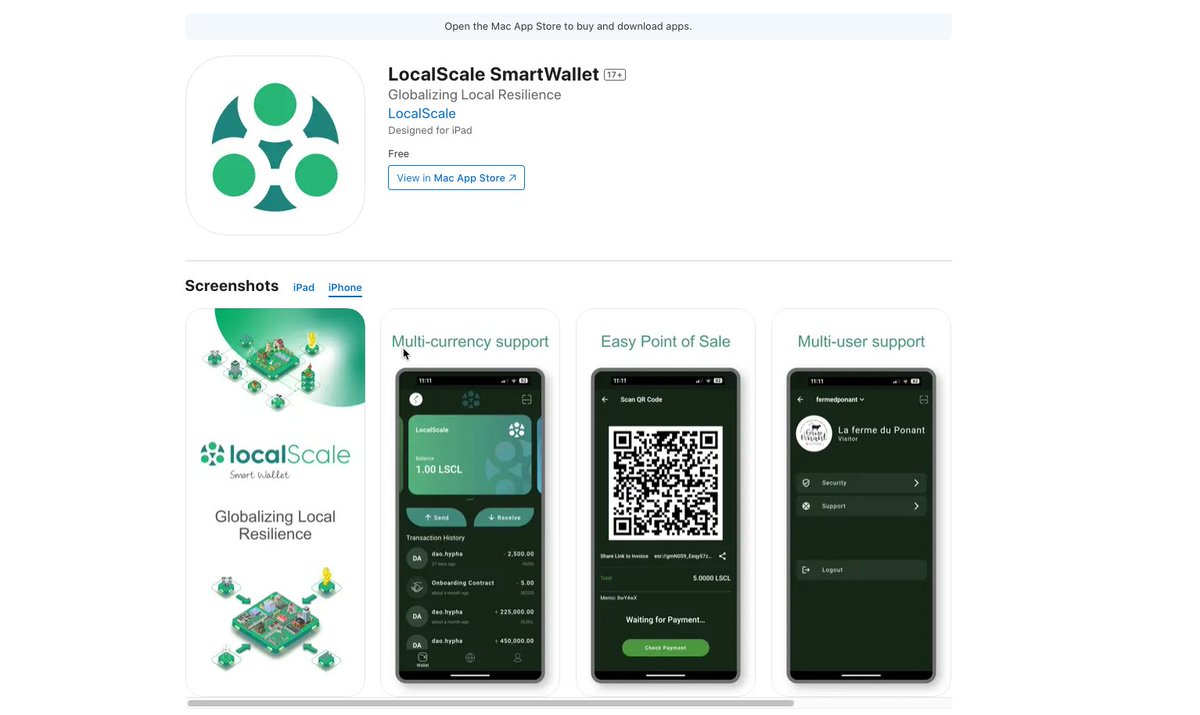 Hello LocalScalers! Great news: the LocalScale SmartWallet is now available for both iPhone and @Android. The iOS download link is at apps.apple.com/us/app/localsc…. The new features provided with this wallet are 1/ that it will work with any Telos account. So essentially, users can now…