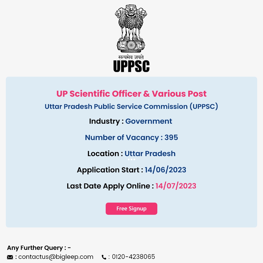 UP Scientific Officer & Various Post

Hiring Now : Uttar Pradesh Public Service Commission

Apply Now: bigleep.com/job-up-scienti…

#jobavailable #jobsinindia #jobsinindia #jobopportunity #freejobalert #jobseekers #newjobalert #jobalerts #govjob #government #UPJobs #govtjobs