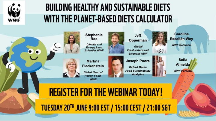 Join us to learn more about the Planet-Based Diets impact calculator and how to use it.  Speakers include <a href="/jjopperman/">Jeff Opperman💧🐟🎸</a> <a href="/stephanieroe/">Dr. Stephanie Roe</a> <a href="/MartinaFlecken2/">Martina Fleckenstein</a>
and more!   

📅 - Tuesday, June 20 - 0900 EST/1500 CEST  

Register today 👇

wwf.zoom.us/webinar/regist…