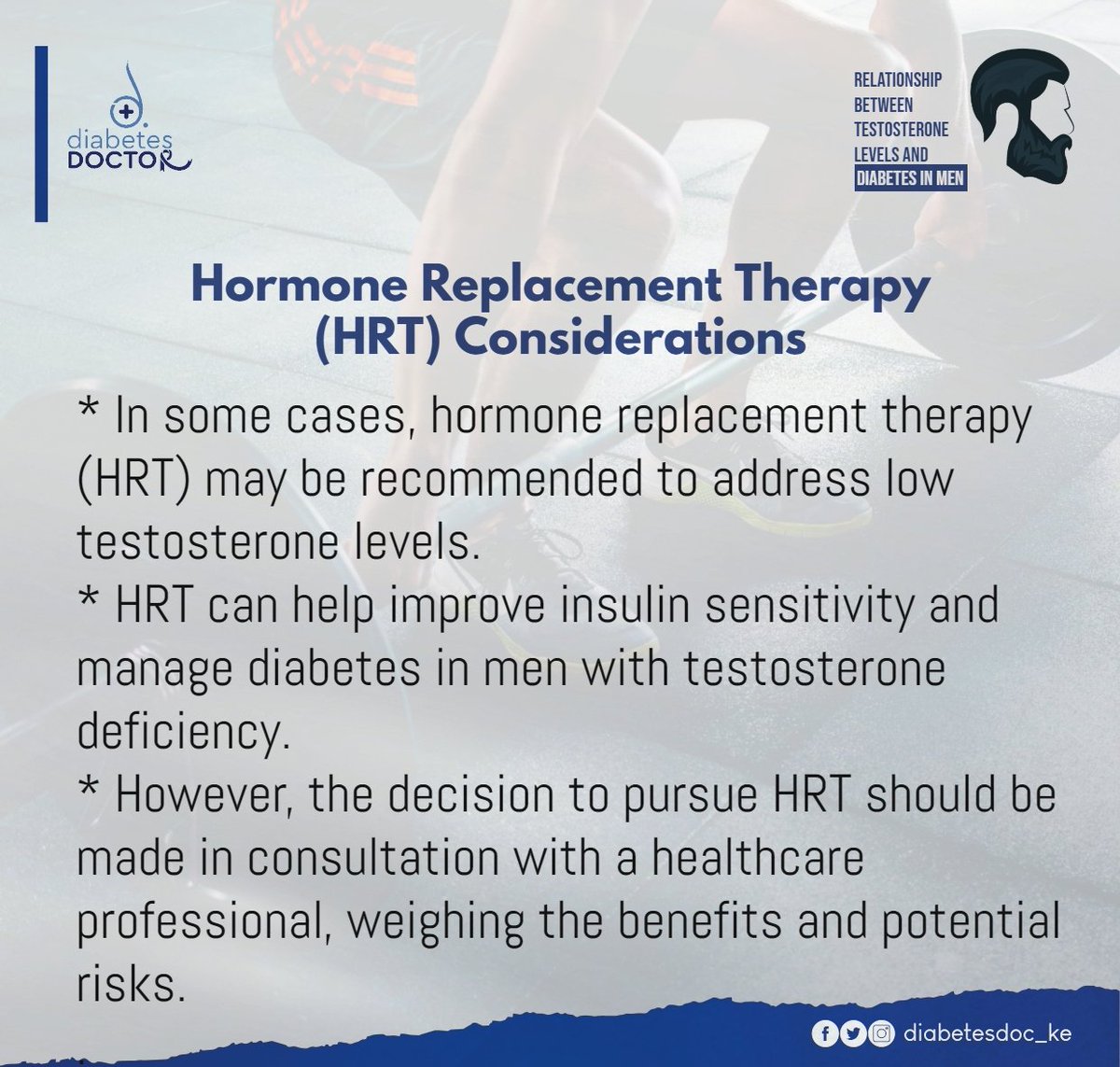 Connecting the Dots: Testosterone Levels and Diabetes in Men – What You Should Know. 

#HormoneHealth 
#DiabetesPrevention 
#StayInformed