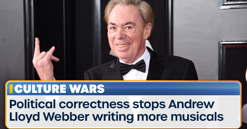 TalkTV's tweet photo. Composer Andrew Lloyd Webber has said political correctness is stopping him from composing another musical.