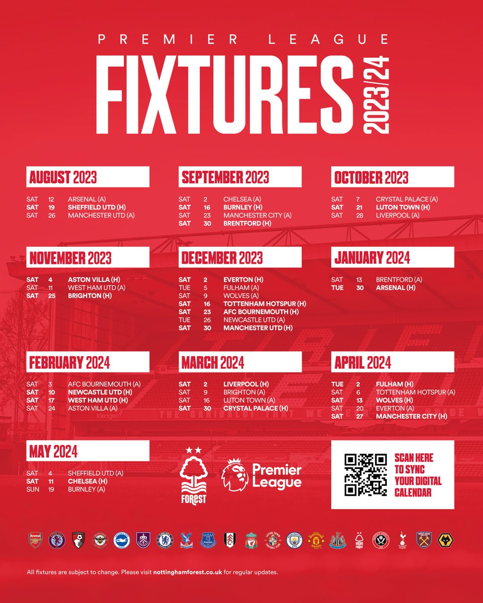 Our 23/24 @premierleague fixtures are in! 🗓

#NFFC | #PLFixtures