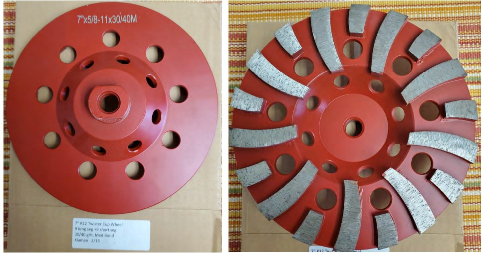 JaneLi30166037's tweet image. 7inch twister cup grinding wheels.
Arbor:5/8‘’-11 thread
Grit:30/40#
Bond:Medium

#StoneWorkingTools #StoneTools
#DiamondTools #CupWheel
#GrindingCupWheel #handgrinder #concretegrindingdisc #floorgrinding #conceretegrinding #masonry #polishedconrete #polishedconcretefloors