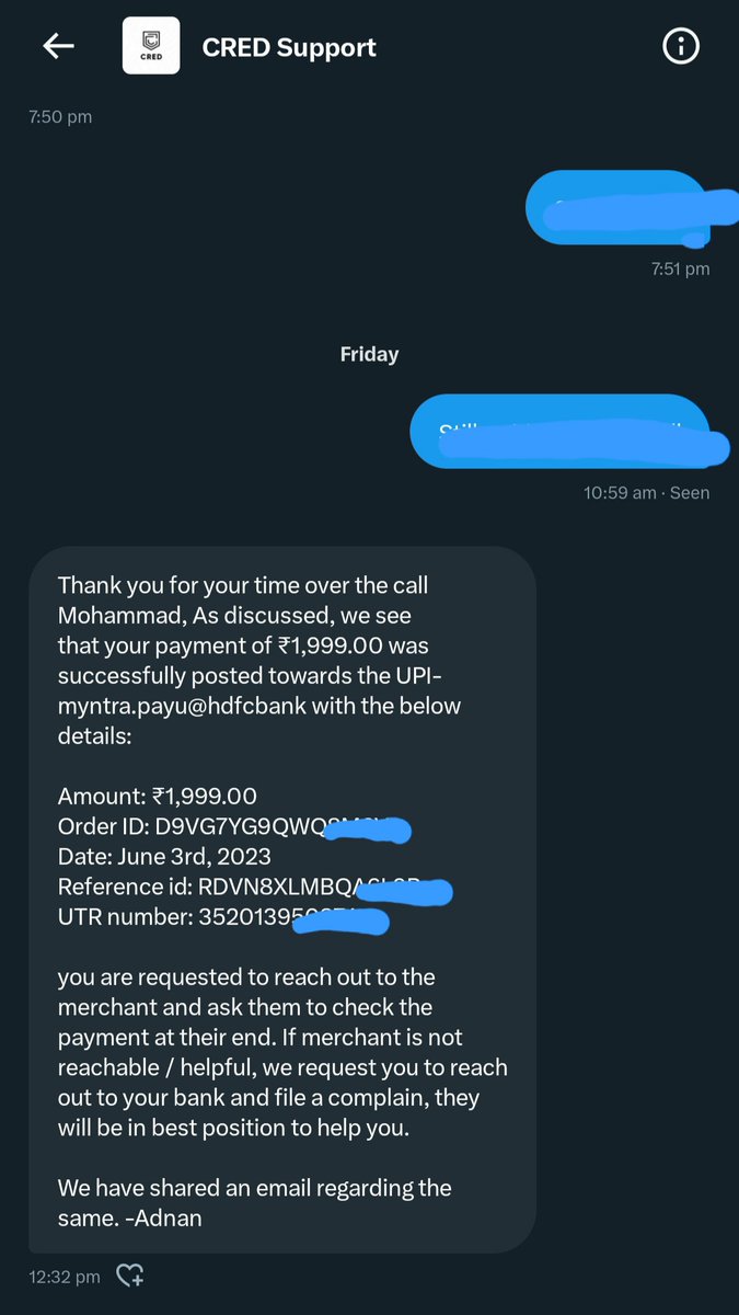 faisalcharya's tweet image. "😡 Frustrated with @CRED_club  and @myntra  Money debited, order not completed, and now they're playing the blame game! No resolution in sight. 😤 #CustomerServiceFail #RefundNeeded #BlameGame"@CRED_support @MyntraSupport