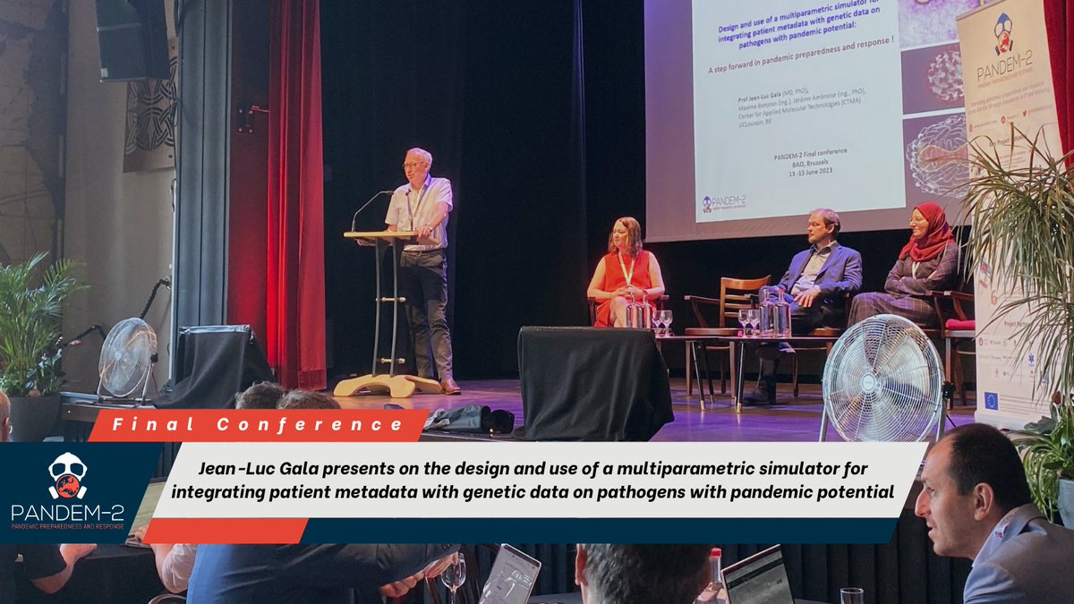 PANDEM2H2020's tweet image. Jean-Luc Gala of @UCLouvain_be is now presenting on the design and use of a multiparametric simulator for integrating patient metadata with genetic data on pathogens with pandemic potential 💥

#HorizonEurope