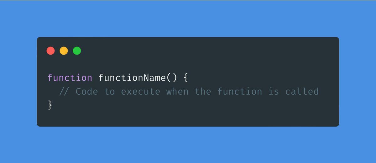 netiserver's tweet image. 53/100: 🌟 Study the syntax for creating a function:
function functionName() {
// Code to execute when the function is called
}
#FunctionSyntax #MicroLearningPHP #NetiServer