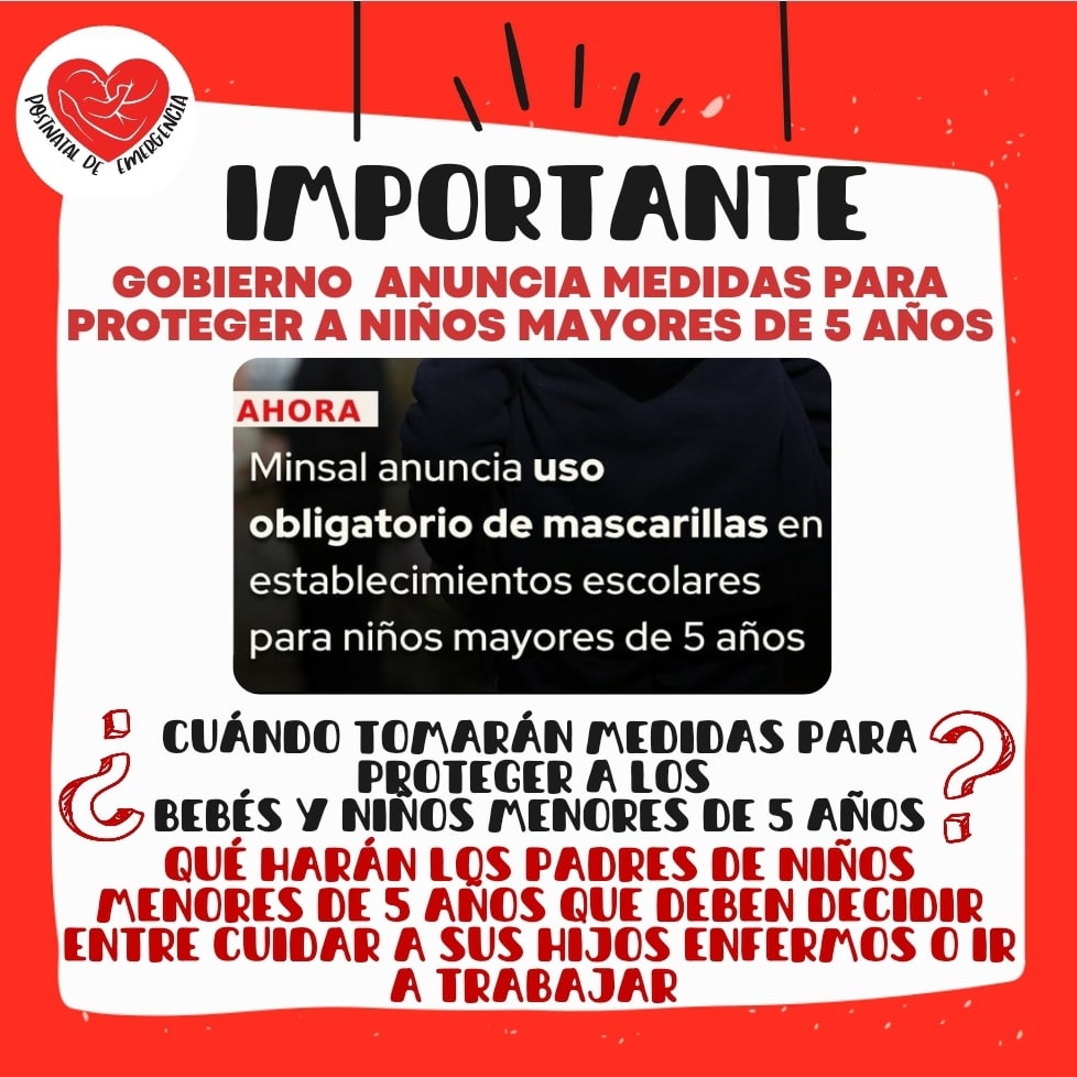 Postnataldeeme1's tweet photo. Miles de bebés y niños están en riesgo de contagio . Necesitamos medidas urgentes ya!
#postnataldeemergenciaahora
#teletrabajo
#subsidioprotege
#licenciaporniñoenfermo https://t.co/RWdPg8hs5n