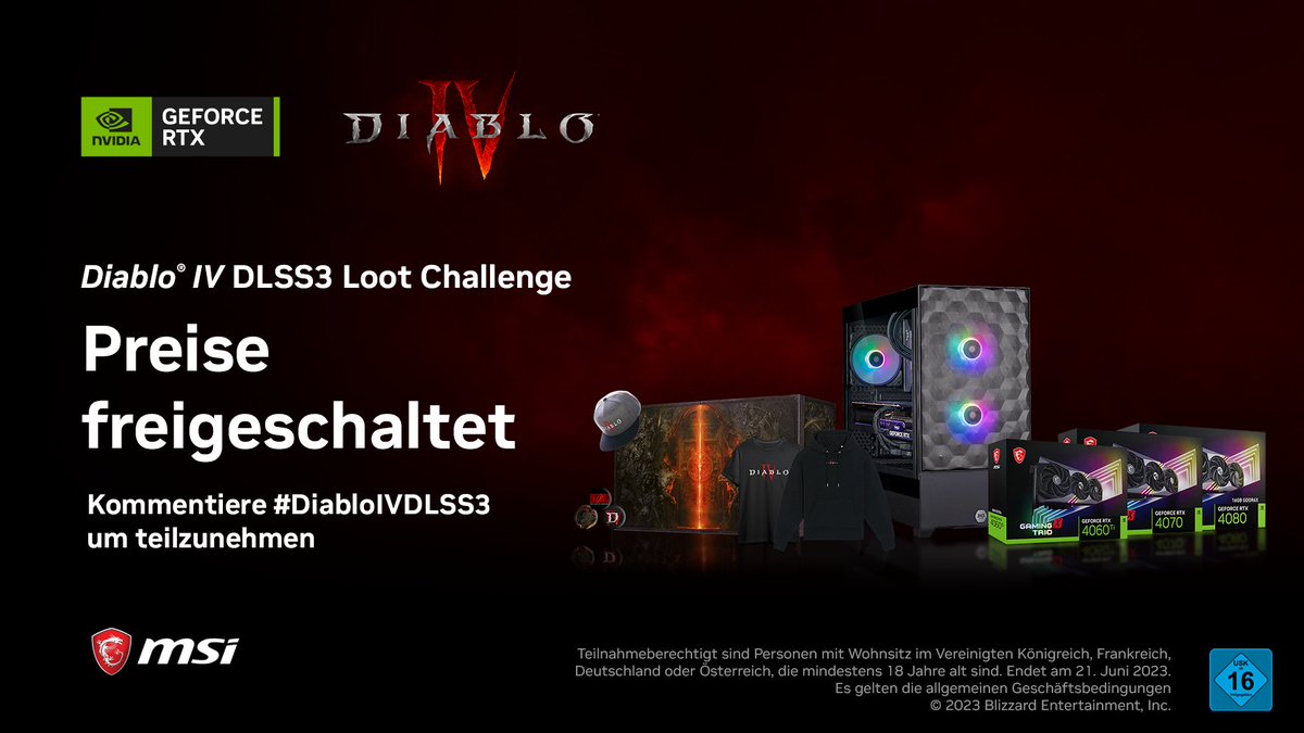 GG an das Team DE, in unserem #DiabloIVDLSS3 Loot Challenge Livestream eine Unmenge Gold für euch gesammelt hat!

Wir haben jetzt verdammt viele Preise in unserem Preispool! 

Um teilzunehmen:
1. RT &amp; Like
2. Kommentiere mit #DiabloIVDLSS3

<a href="/msigaming_de/">MSI Deutschland</a>  - <a href="/Diablo_DE/">Diablo DE</a>
