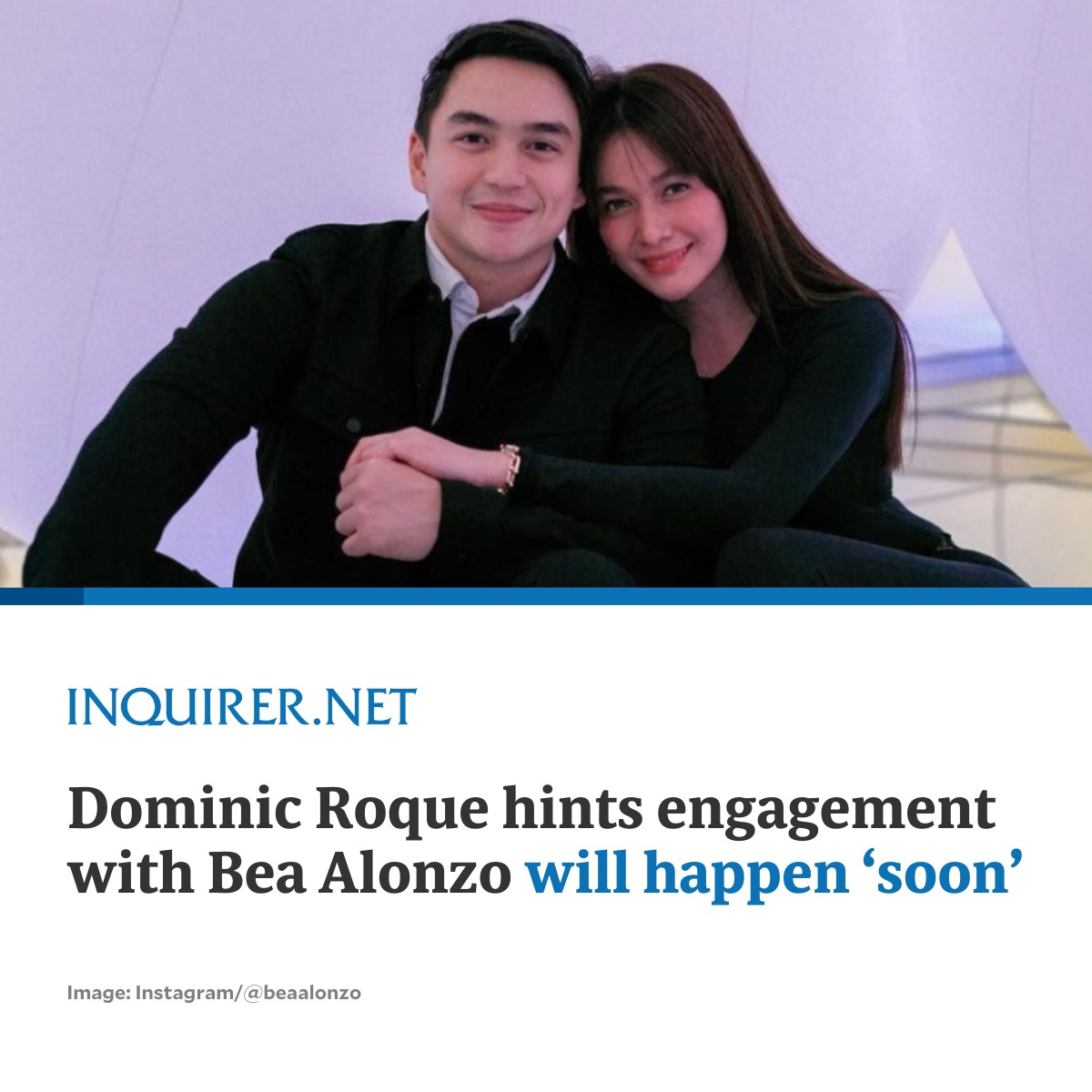 WE HEAR WEDDING BELLS 💍🤍

Dominic Roque reiterated that he has not popped the question yet to his girlfriend Bea Alonzo, but he appeared to have hinted that it would be anytime “soon.”

READ: inq.news/BeaDomEngageme…