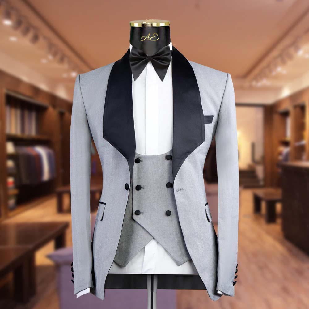 AndreEmilio_Men's tweet photo. Step into elegance with Andre Emilio’s Light Grey Tuxedo. This tailored piece exudes sophistication and class.   (free international delivery)
Buy Now: https://t.co/R9ouJD9mct
#greytuxedo #menswear #Mensfashion #fashion #tuxedosuit #meek #aitools #picklist #greywedding https://t.co/C53D1hpw0M