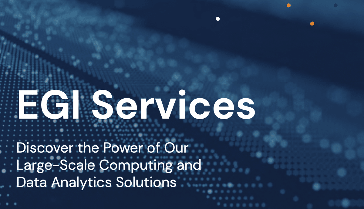 EGI_eInfra's tweet photo. 📢 Explore our brand new service catalogue &amp; unlock the power of EGI's services for Research. Discover Compute, Compute Orchestration, Storage&amp;Data, Training, Applications, and Security&amp;Identity services. Choose our solutions &amp; accelerate your research!🚀 
https://t.co/3pNCIoPd9M https://t.co/jbBGrTLqkb