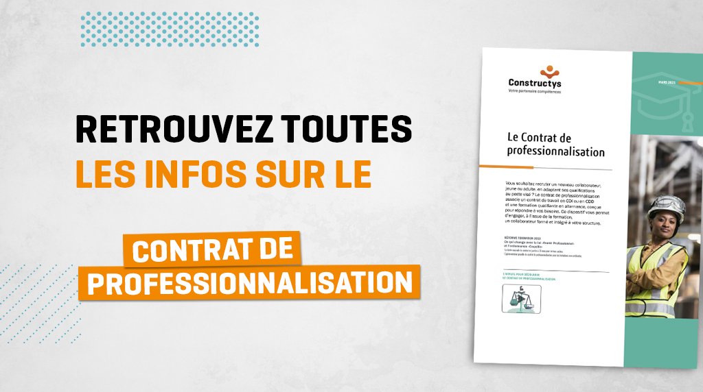 Constructys_'s tweet photo. [#5RaisonsDeRecruterEnAlternance]
Contrat de professionnalisation : Pour qui ? Quels sont les avantages ?
Pour en savoir + 👉 https://t.co/Smfga09bt1
#alternance #contratpro #recrutement @Constructys_ https://t.co/1E7fCu2Pt5