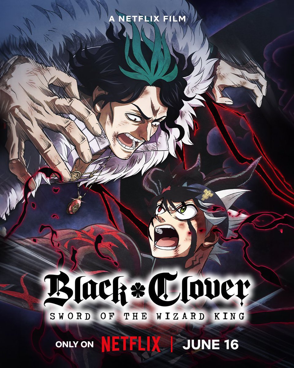 IT'S ALMOST HERE! Black Clover: Sword of the Wizard King Movie coming on Netflix tomorrow! 🖤

✨More: bclover-movie.jp