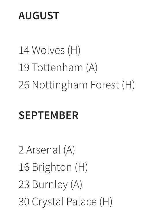 UnitedStandMUFC's tweet photo. 📅 #mufc’s full list of fixtures for the 2023/24 season. https://t.co/Bw88I2YJBU