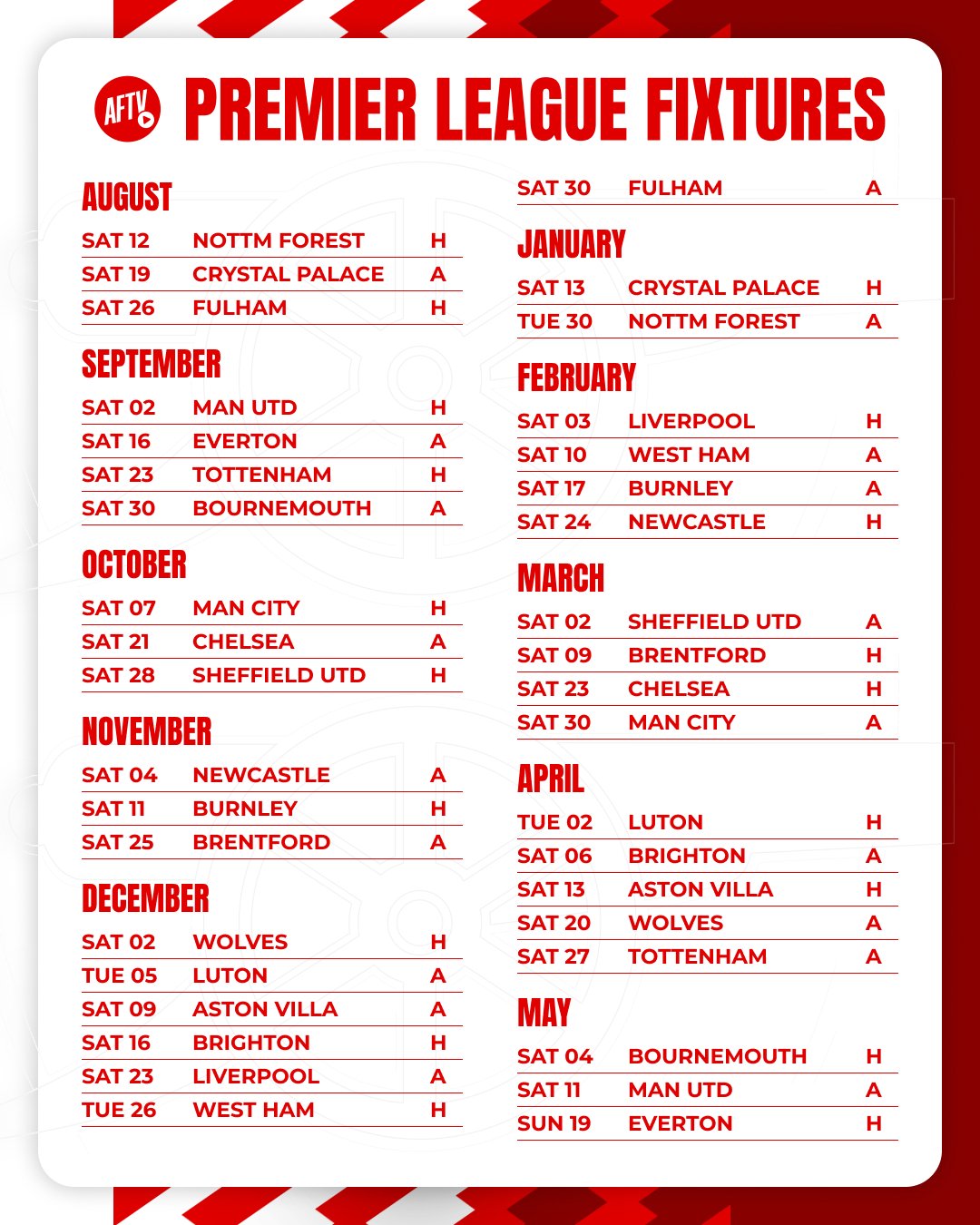 Arsenal on X: 🚨 Our full 2018/19 @premierleague fixture list 🚨 Get them  sent to your calendar 👉  / X