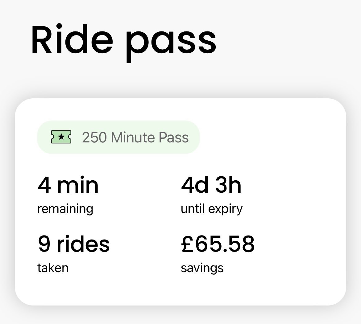saashaN8's tweet image. If you’re a ⁦@limebike⁩ fanatic like me, make sure you buy a lime pass - they are fantastic value! £19.99 got me all across London this week multiple times for #LondonTechWeek2023 🚲