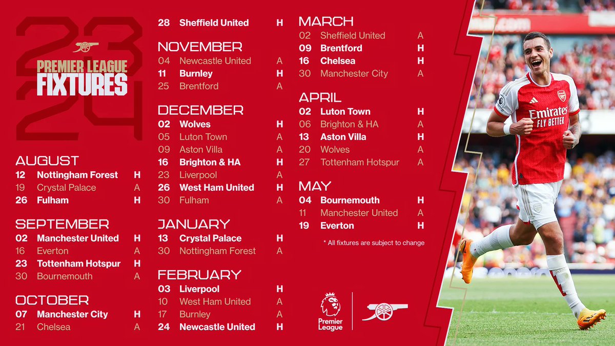 🚨OFFICIAL - Arsenal PL fixtures for 23/24 season

arsenal.com/news/our-20232…