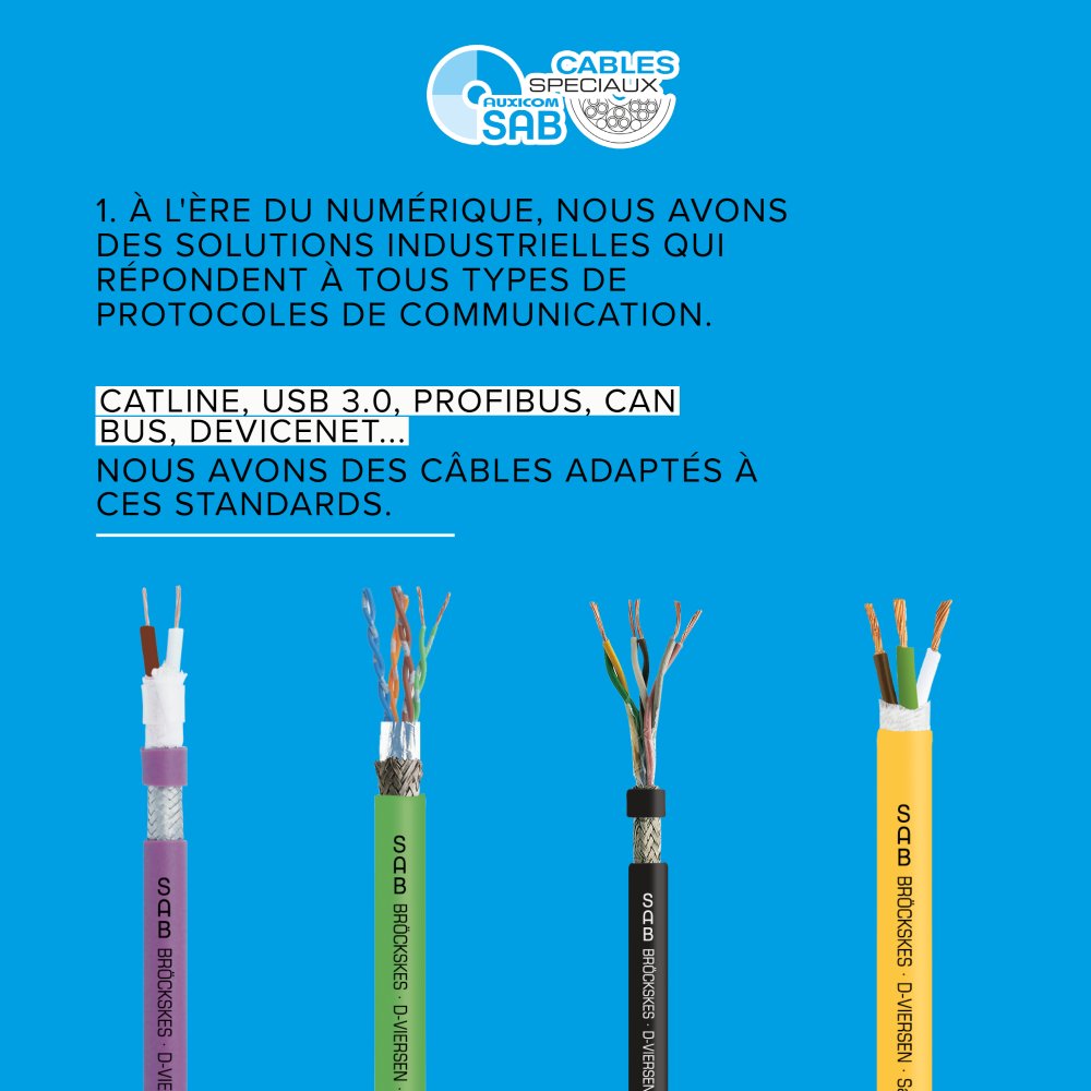 SABFranceCables's tweet photo. Avec nos câbles BUS, communiquer n'a jamais été aussi simple ⚡

Il existe de nombreuses raisons d'utiliser nos câbles #BUS. Découvrez dès maintenant comment ils se différencient des autres 👇

#cable #ethernet #catline #USB #industriedufutur #industrie40 #robots #automatisme https://t.co/qXorhG3xvF