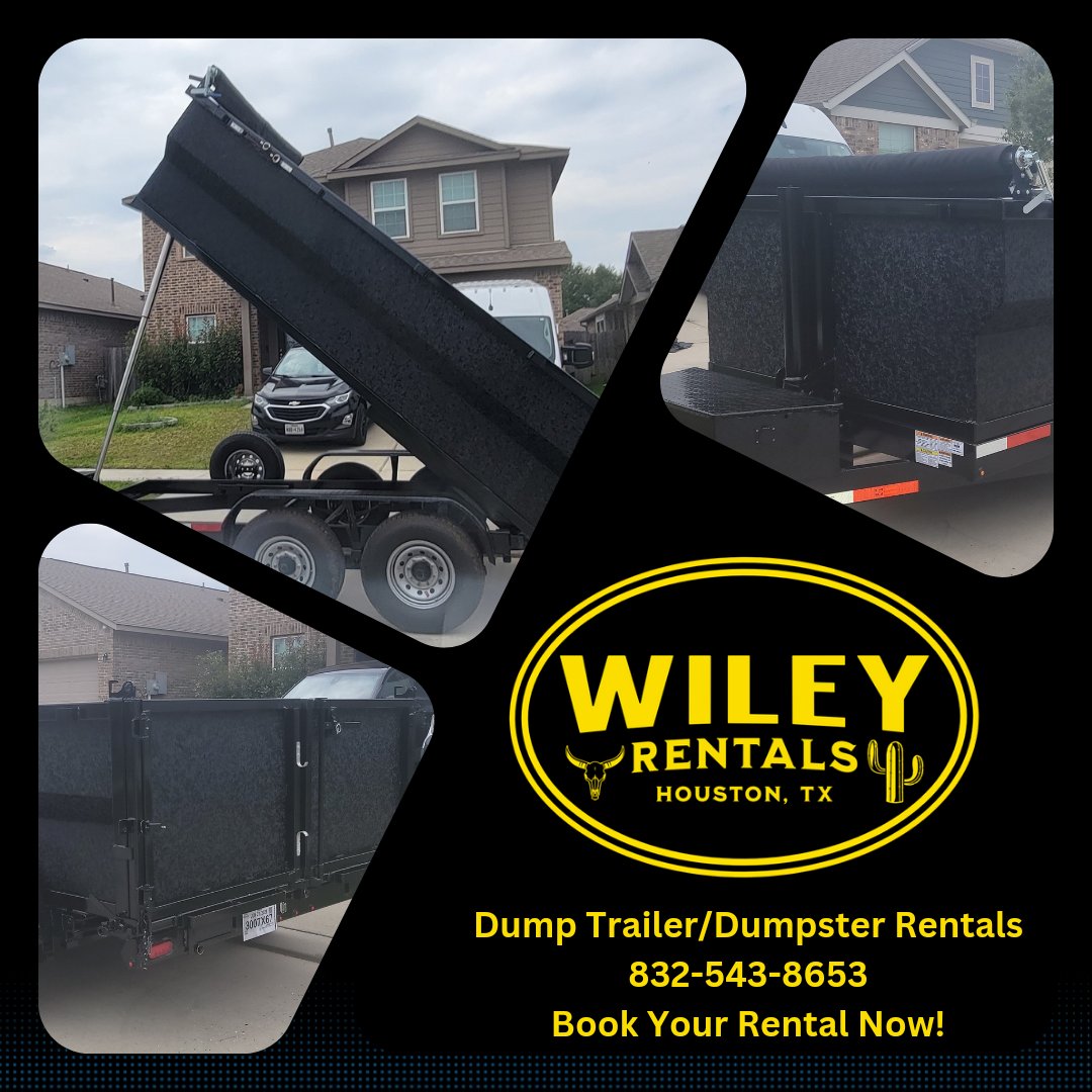 If you're looking to rent a Dump Trailer or A Driveway Safe Dumpster we got you! Dm
 For more info and prices!
#dumptrailerrental #renovations
#remodeling 
#haulingsolutions #contractorlife
#landscaping #diyprojects
 #wileyrentals
#trailerrental #rentaltrailer
#familybusiness