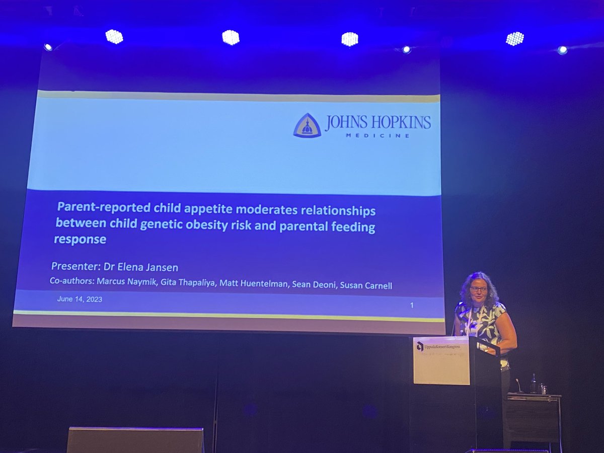 ⁦@DrElenaJansen⁩ sharing findings about the relationships between genetic risk and parental feeding practices in terms of shaping child eating behaviour #ISBNPA2023