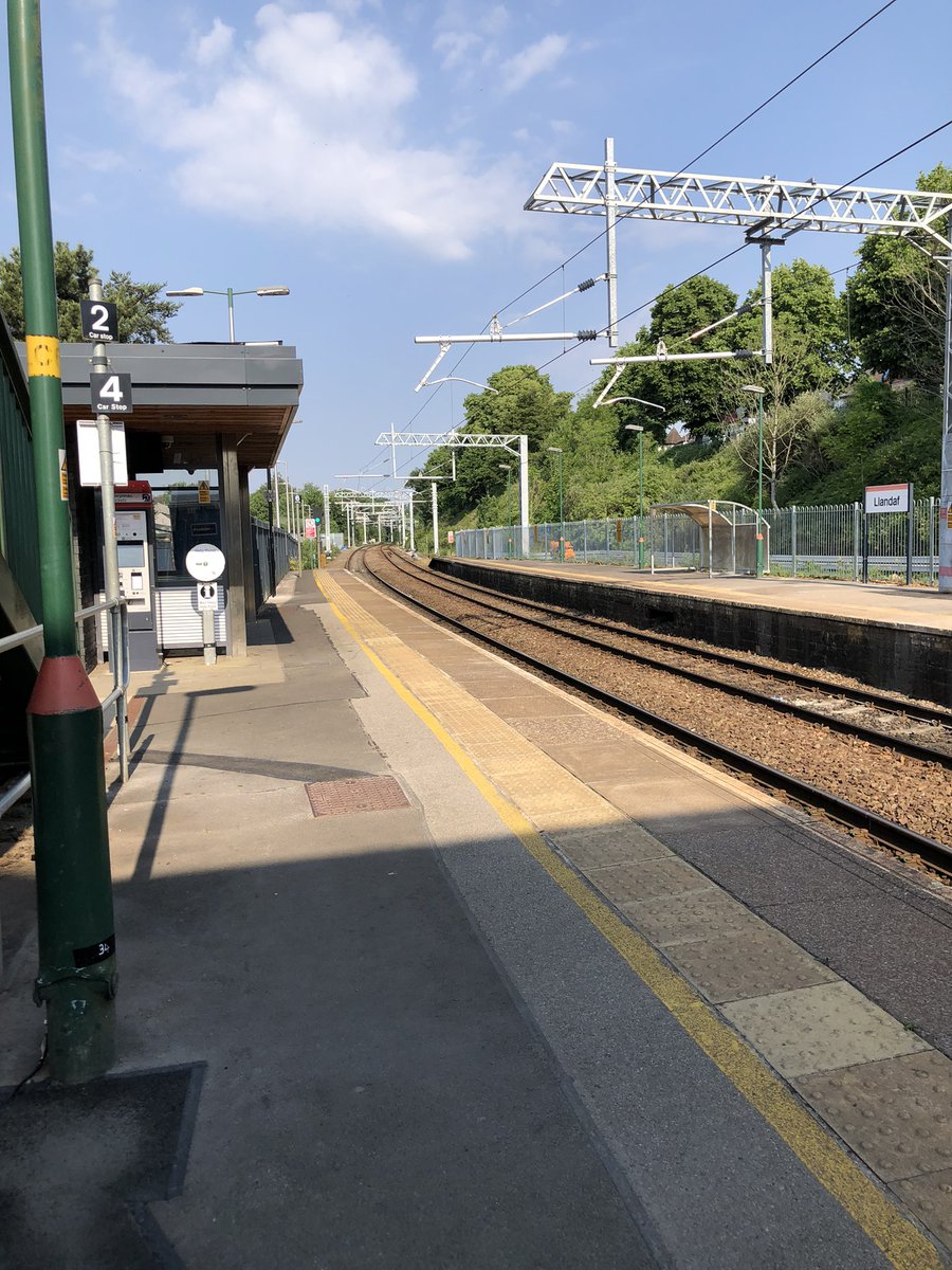 @thedimmick @YourPontypridd @MuniPontypridd @tfwrail Waiting for the Dimmick Express to pick up at Llandaf.

There’s short term pain but it’s great to see the #southwalesmetro investment taking shape. Will make an impact on places like #pontypridd & complement the regeneration happen there - including of course @MuniPontypridd