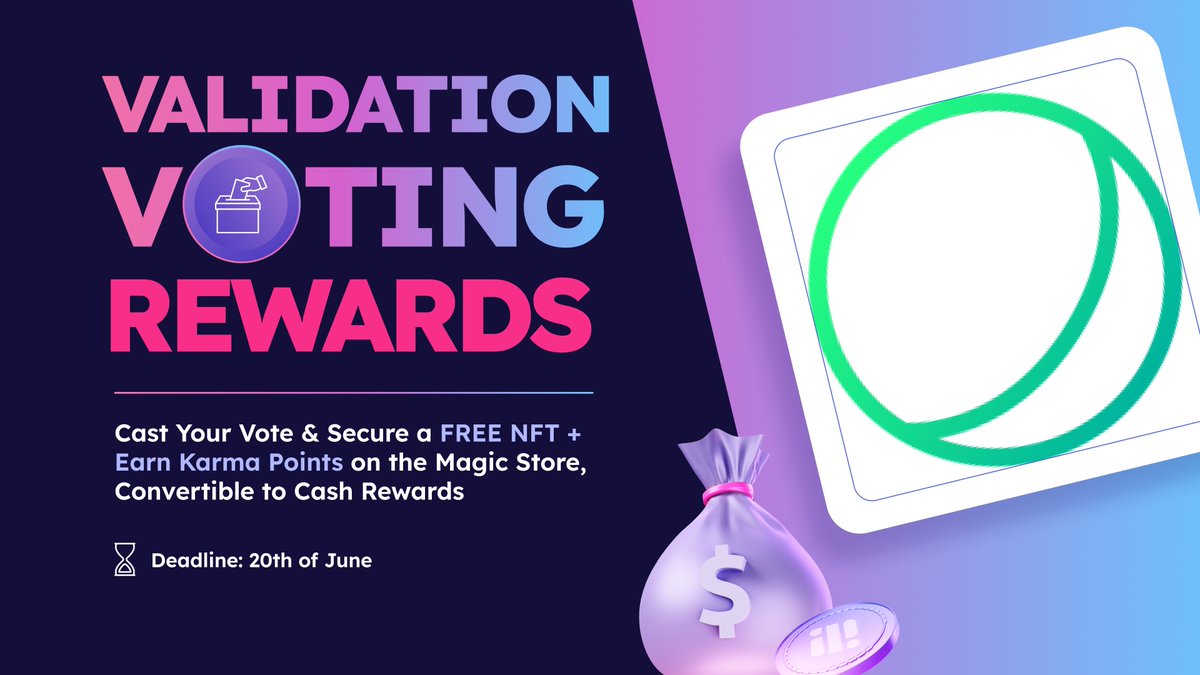 MagicSquareio's tweet photo. 🔮 Did you vote for @MBaseAlpha?

💰 Earn Karma Points convertible to Cash Prizes!
🎁 Complete all tasks and claim this campaign’s Free NFT!

🕒 Hurry up to Vote &amp; Claim your #MagicSquare Rewards 🏆👇
https://t.co/COqIaMOg0I https://t.co/KlNhBGR9RE