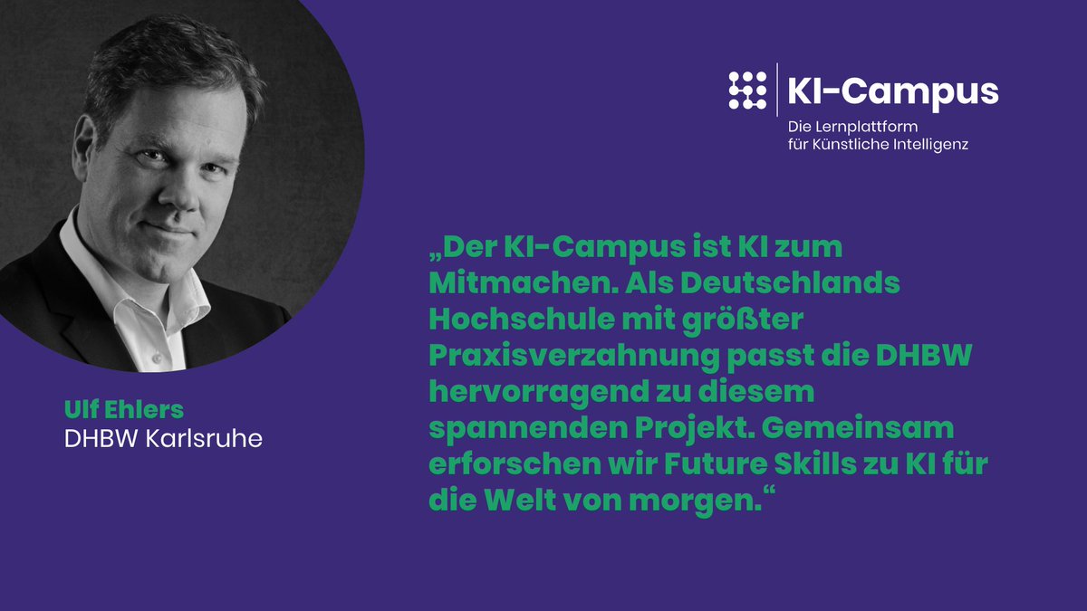 KICampus's tweet photo. Was muss man können, um die Welt von morgen mitzugestalten? 💡

Gemeinsam mit der Dualen Hochschule Baden-Württemberg (DHBW) erforschen wir #FutureSkills zu #KI!

Mehr dazu: 
➡️https://t.co/8COMpkLxWP

#KICampus #TwitterCampus #DigitaleBildung https://t.co/Cay3Zk3qe3
