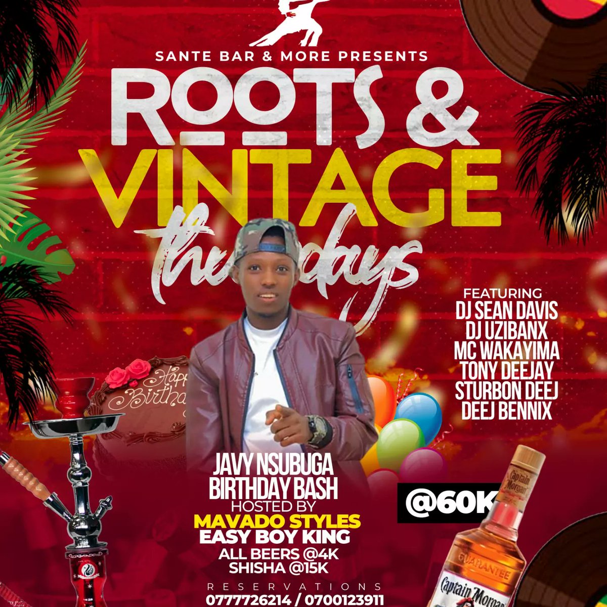 #RootsAndVintageThursdays 🔥🔥🔥🔥🔥 tonight!!
At Sant'e Bar And More, Mbarara..