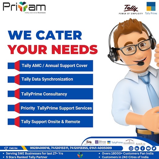 priyamtallyjpr's tweet image. Catering to Your Every Tally Need with Expertise and Excellence!
✔️ Tally AMC / Annual Support Cover
✔️ Tally Data Synchronization
✔️ TallyPrime Consultancy
✔️ Priority TallyPrime Support Services
✔️ Tally Support Onsite & Remote
.
#TallyAMC #DataSynchronization #TallyPrime