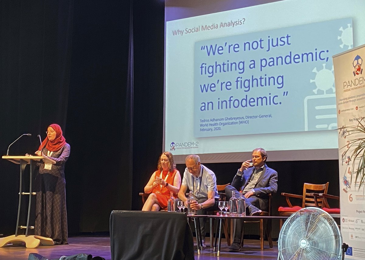 PANDEM2H2020's tweet image. Omnia Zayed of @uniofgalway delivers a powerful talk on the importance of PANDEM-2’s Social Media Analysis tool in the context of an infodemic 🗣️

#HorizonEurope #PandemicPreparedness #EpiTwitter