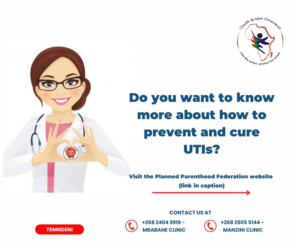 Are you experiencing pain or burning when you pee, bad smelling or cloudy urine, soreness, pressure or cramps in your lower belly back or side?
Click on the link to know more about UTIs plannedparenthood.org/learn/health-a…
(source of information).
#temndeni
#SRHR4ALL