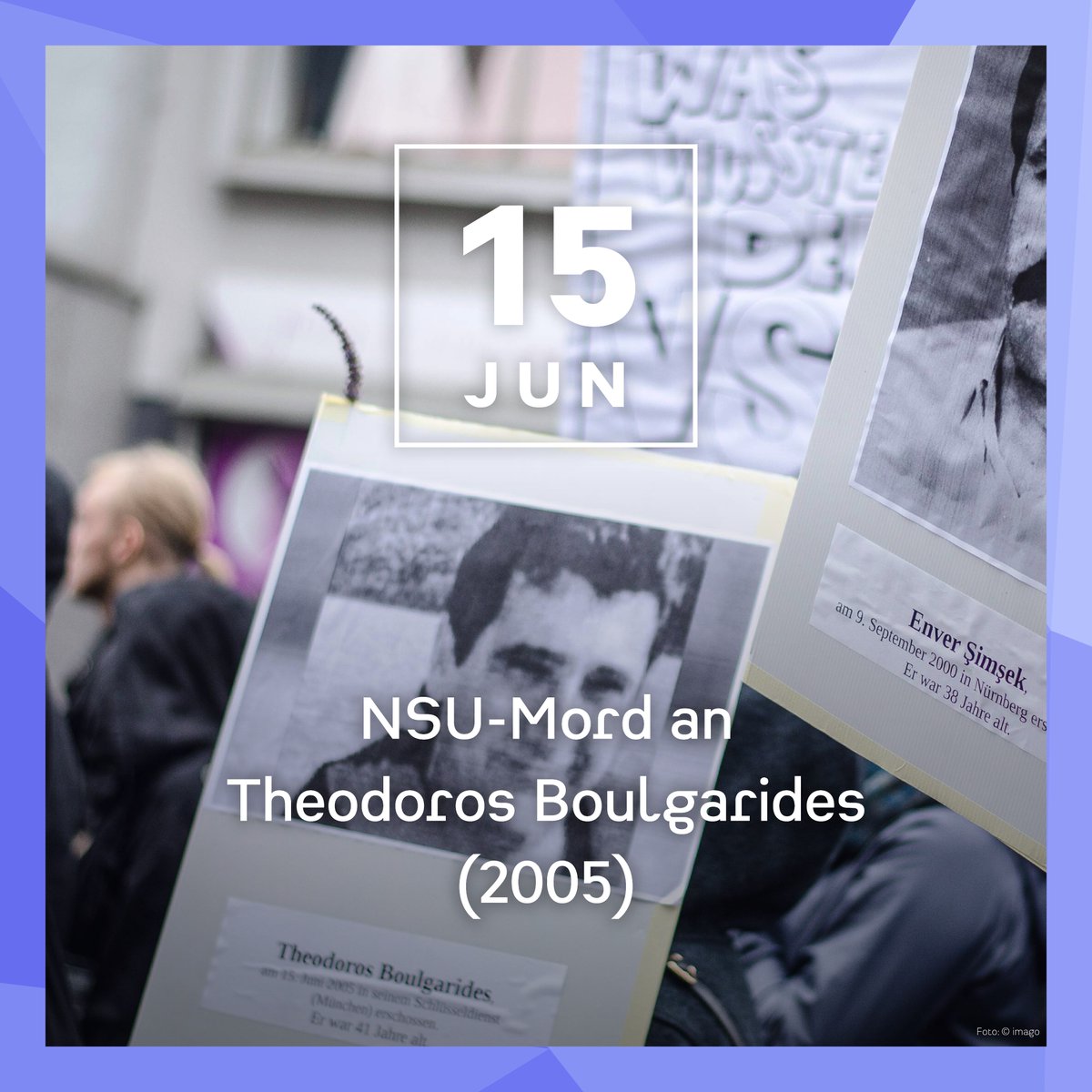 Am 15. Juni 2005 wurde Theodoros Boulgarides als siebtes Opfer der NSU-Mordserie in München ermordet. Caro Keller von <a href="/nsuwatch/">NSU Watch</a> erinnert an das Ereignis und an Theodoros Boulgarides in einem Dossier: bit.ly/3NaTrIp
